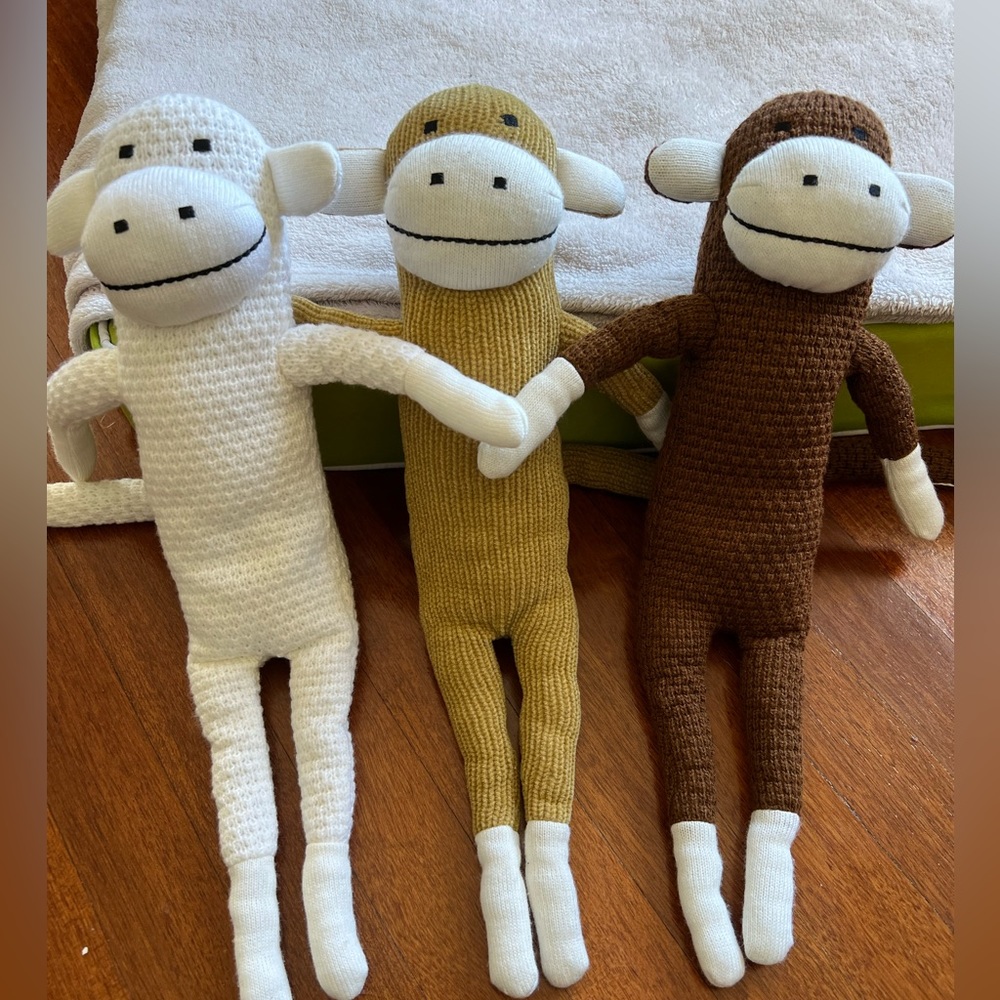 Paul frank knitted monkeys. Nearly brand new.